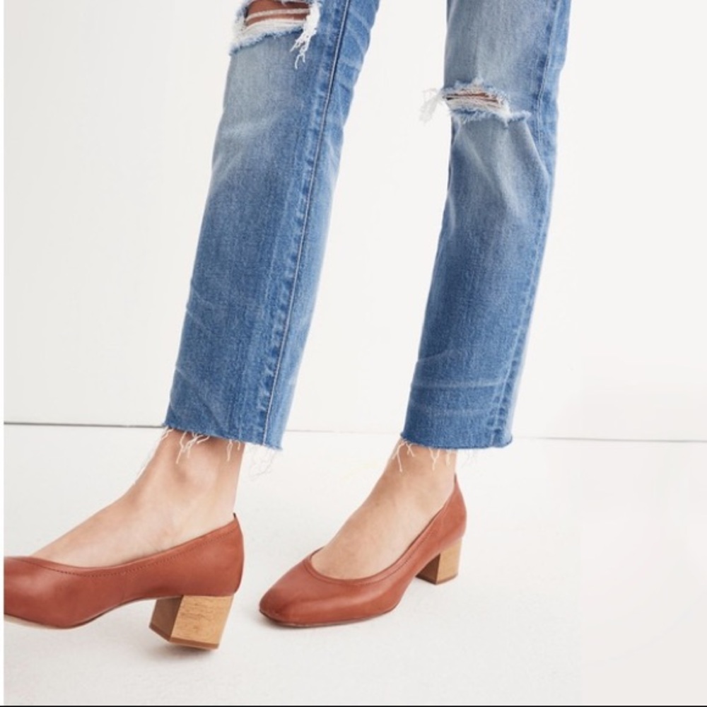 Madewell Raquel Block Heel Leather Pump